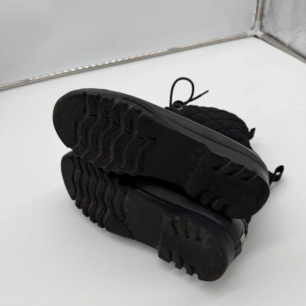 Sperry Top-Sider Saltwater Black Quilted Waterproof Duck Boots Womens 10 9289067
